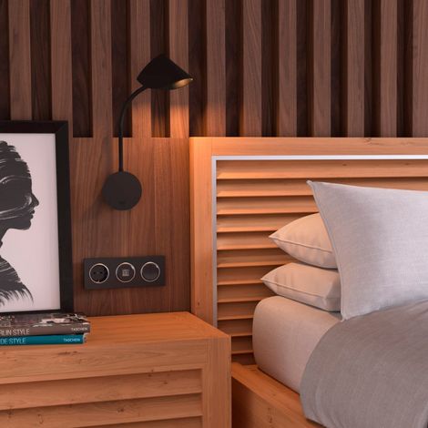 Applique Led De Chevet Noire Avec Interrupteur Ago (1/3)
