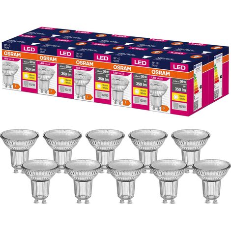 LED Star Value PAR16 lampe à réflecteur avec angle de vue de 36 degrés, culot GU10, 4.3 watt, blanc chaud (2700K), remplace les lampes à spot conventionnelles de 50 watt, pack de 10 (1/5)