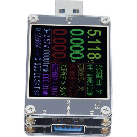 Analyseur USB tension intensité multimètre ampèremètre testeur chargeur capacité batterie PD (1/5)