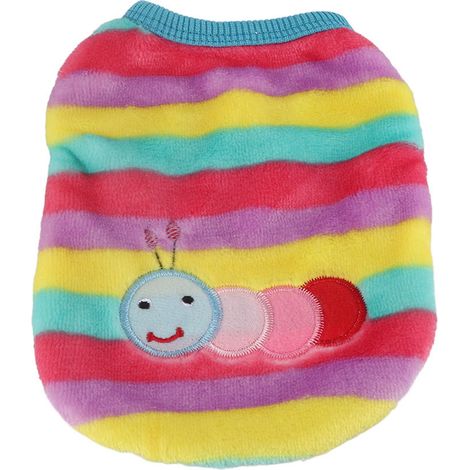 Respirant chaud animal de compagnie chien chat hiver pull manteau veste vêtements arc-en-ciel motif de dessin animé (XS) (1/5)