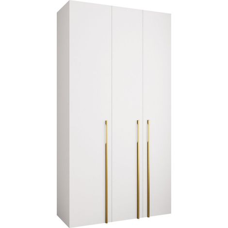 Armario Hartford 571, Blanco, 246x130x42cm, Puertas de armario: Con bisagras, Número de estantes: 6
