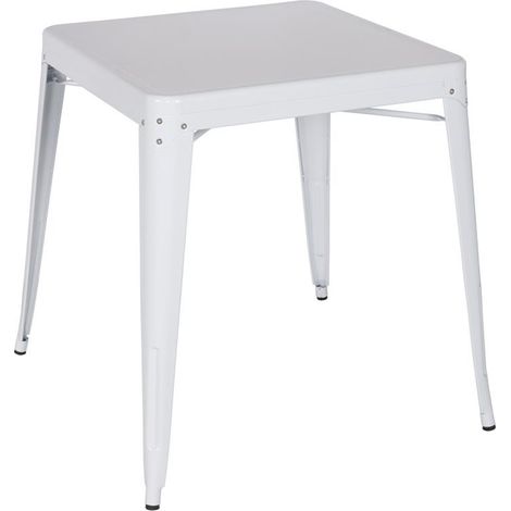 Table de bar en métal – Blanc (1/3)