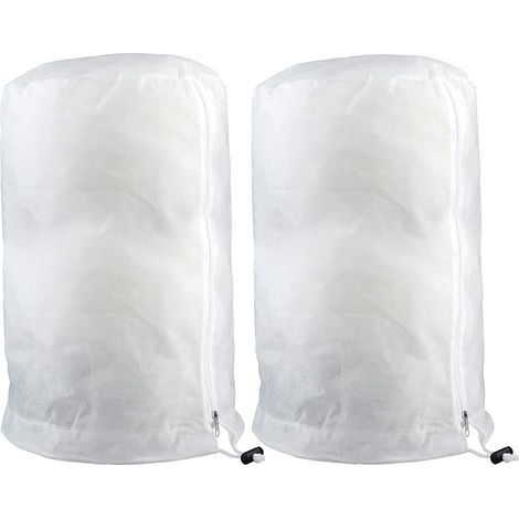 Housse de Protection pour Plantes d'Hiver, Housse d’Hivernage pour Plantes de Jardin Réutilisable,Housse Hivernage Plante avec Fermeture Éclair et Cordon de Serrage (60×80cm,blanc×2) (1/5)