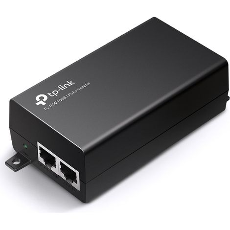 TP-LINK PoE+ Injector Adapter. 1× Gigabit PoE Port, 1× Gigabit Non-PoE Port.