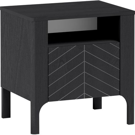 Mesilla de noche Mavtoru 110, Negro, Número de cajones: 0, Número de puertas: 0, 58x54x41cm, Aglomerado laminado