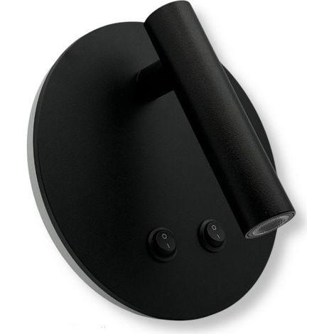 Applique LED da Parete con Doppia Illuminazione – Nero o Bianco, 8W, Faretto Orientabile + Luce Diffusa, Design Moderno - Color: Nero