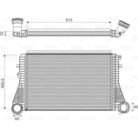 Intercooler, échangeur Valeo 818795 AUDI 1K0145803 1K0145803A 1K0145803AN