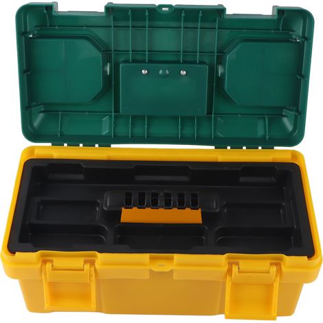 Boîte à outils portable pour voiture avec plateau amovible, étui pour petites pièces, jaune et vert (17 po (40 x 20 x 19 cm)) (1/5)