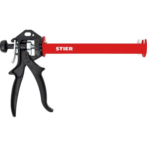 STIER Kartuschenpistole SAP-II, mechanisch, 18:1 Übersetzungsverhältnis, Perfekt für Silikon- und Mörtelkartuschen, Präzises Arbeiten leicht gemacht, Länge 355 mm (1/4)