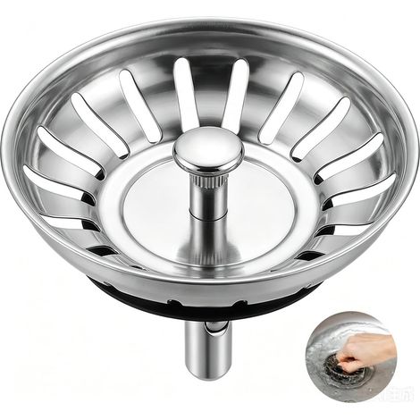 Bonde Evier Cuisine Ø79,3 mm, Bouchon D'evier Universelle Grille Evier (1/5)