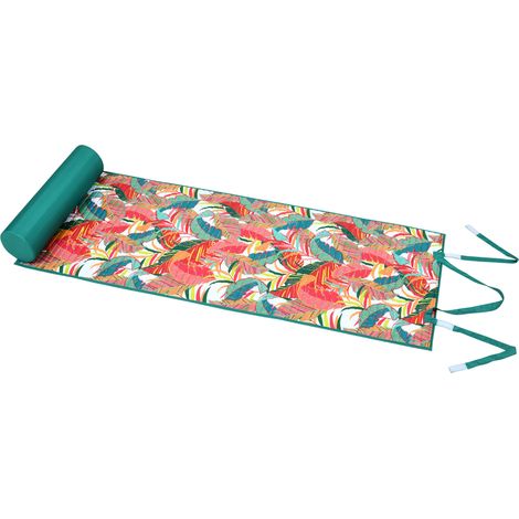 Matelas de plage avec repose-tête exotique Rouge 150x60 cm