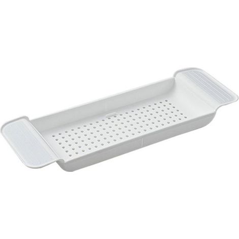 Étagère De Douche Extensible - Plateau De Baignoire Avec Fond Perforé - Pour Savons Éponges Bombes De Bain - 1 Pièce (1/3)