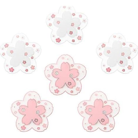 6pcs Sous-verres De Fleurs De Cerisier, Diamtre De 11,5 Cm, Accessoires Mignons De Sous-verres Antidrapants Durables Pour Le Caf De Restaurant La (1/5)