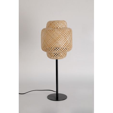 Lampada da tavolo 1xE27 Paralume in bambù 22cm (1/2)