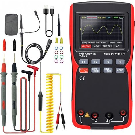 Irovami Multimètre oscilloscope 2 en 1 – 48MSa/s, 10MHz, 9999pts – Idéal pour électronique, test, laboratoire (1/5)