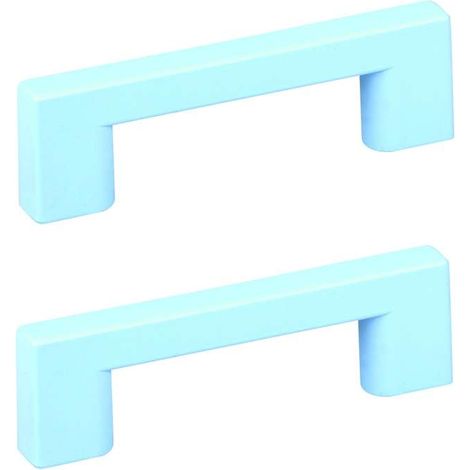 2x Poignée en plastique à visser Chambre enfant Garçon Fille Meuble Tiroir Armoire Commode, 96mm bleu ciel (1/3)