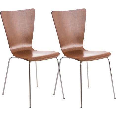 Ensemble de 2 chaises empilables du style classique et intemporel différentes couleurs colore : MARRON (1/5)