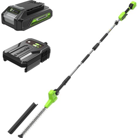 24V Taille-Haie à Batterie sur Perche Modulable, Lames de 51 cm Double Action, Coupe jusqu'à 28 mm, Pivot de tête de 112.5°, 3600 TR/Min, Batterie et Chargeur PH24B211-01 (1/5)