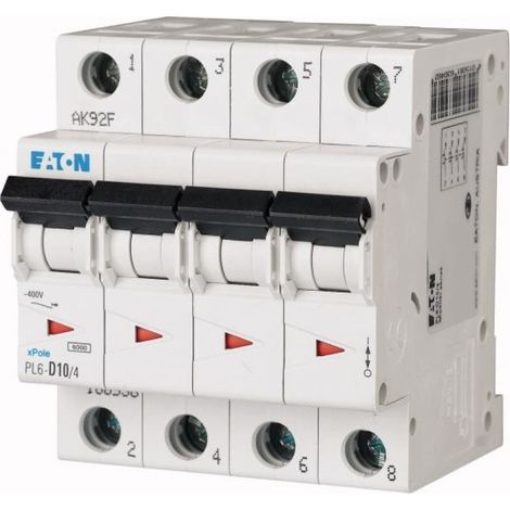 Disjoncteur 4P C 10A 6kA AC PL6-C10/4 166515