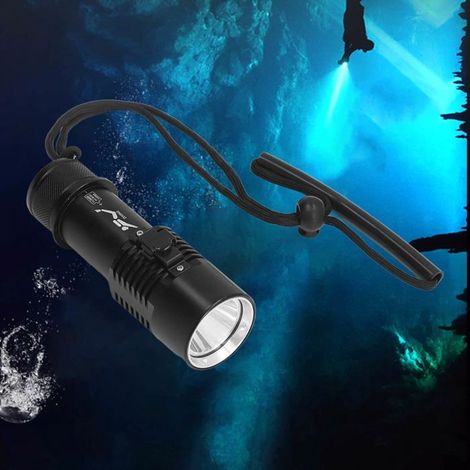 BelleRise - Torche plongée – P70 5000LM – Étanche 100 m – pour la plongée et la photo sous-marine (1/5)