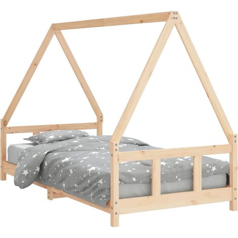 Lit simple Cadre de lit pour enfant 90x190 cm Bois de pin massif (1/5)