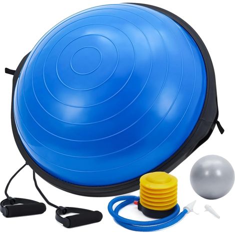 Entrenador de estabilidad, base antideslizante, incluye bandas de resistencia, color azul. (1/2)