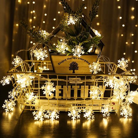 Décorations de Noël lumineuses LED en forme de flocons de neige pour la maison, guirlande à suspendre, décoration pour sapin de Noël, cadeau de Navidad, Noël et Nouvel An (1/5)