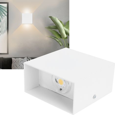 Applique murale LED 7W Lampe carrée d'intérieur pour chambre, couloir, porche, balcon Décoration 100265V (Blanc nacré, lumière chaude) (1/5)