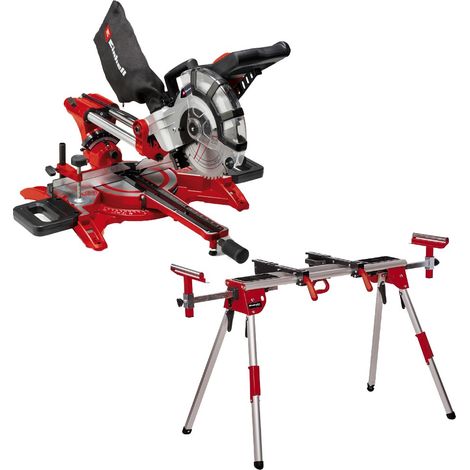 Einhell Sliding Mitre Saw Crosscut 210mm 1800W Drag Dual Bevel + 1610 Leg Stand