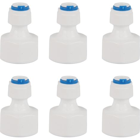 GARRYFIZH Lot de 6 raccords rapides à enclenchement femelle 1/4" (diamètre extérieur) vers 1/2" (filetage femelle) pour filtre à eau par osmose inverse
