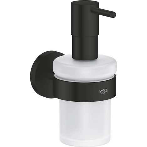 Grohe QuickFix Start - Seifenspender mit Halter, Glas/schwarz matt 411952430 (1/2)
