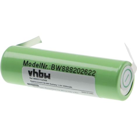 vhbw Battery Replacement for Panasonic WER211L2508 for Electric Razor Hair Clippers (2500mAh, 1.2V, NiMH)