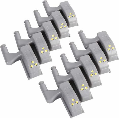 royaluxe- 10 Pcs Charnière LED Capteur Lumière Froid Universel Armoire Placard Placard Armoire LED Charnière Lumière pour La Maison Cuisine Salon / Chambre (1/5)