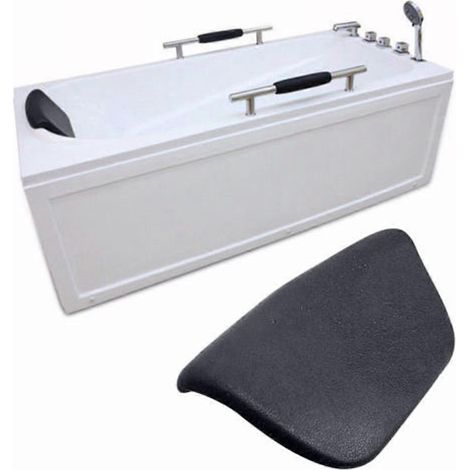 Oreiller de bain spa en PU, appui-tête de baignoire imperméable, 26515060 mm, noir, pour appui-tête et nuque. (1/5)