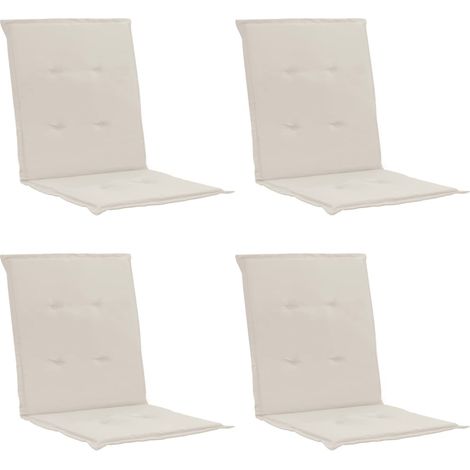 Juego de 4 cojines para silla de jardín 100% poliéster impermeable color crema 100 x 50 x 3 cm DEC021681 (1/5)