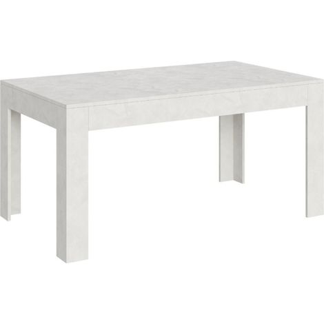 Table rectangulaire extensible 4 à 10 personnes 160 à 220 cm blanc spatulé Tipi (1/5)