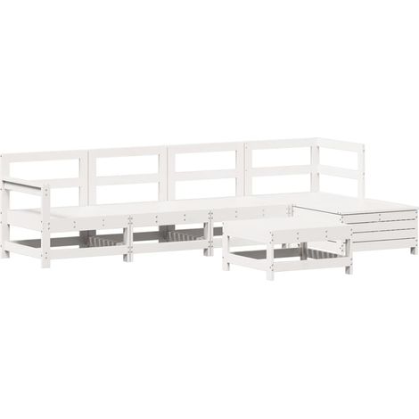Maison Exclusive - Juego de sofás de jardín 6 piezas madera maciz (1/5)