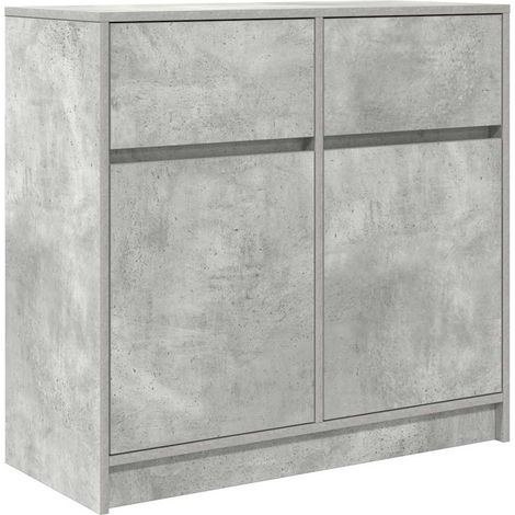 Maison La Vie - Buffet Salon Moderne - Meuble de rangement - avec tiroir gris béton 80x34x76 cm bois d'ingénierie bu2329