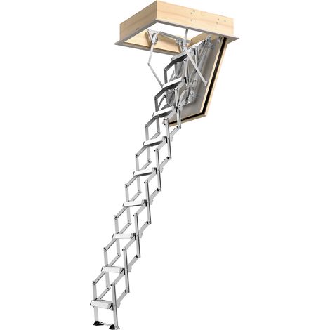 Dolle Feuerhemmende Bodentreppe REI 60 Vario 386-415cm Raumhöhe mit U-Wert 0,94W/m² und Deckenöffnung 140x70cm