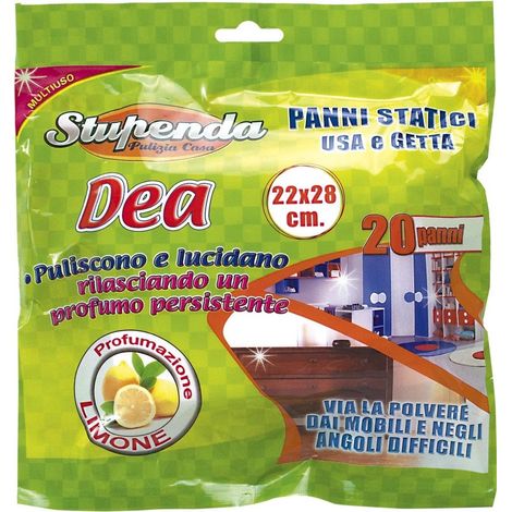 STUPENDA - 20 PANNI STATICI DEA PROFUMATI AL LIMONE 22x28 cm