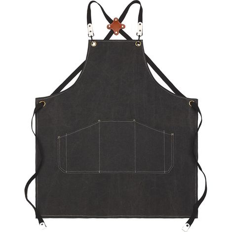 Tabliers de chef pour hommes et femmes avec grandes poches, tablier de travail réglable en toile avec dos croisé, cuisine