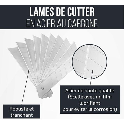 100x Lames Cutter 18mm - Lame de cutter professionnel - Très résistant et ultra pointu - Lames de rechange pour cutter (1/4)