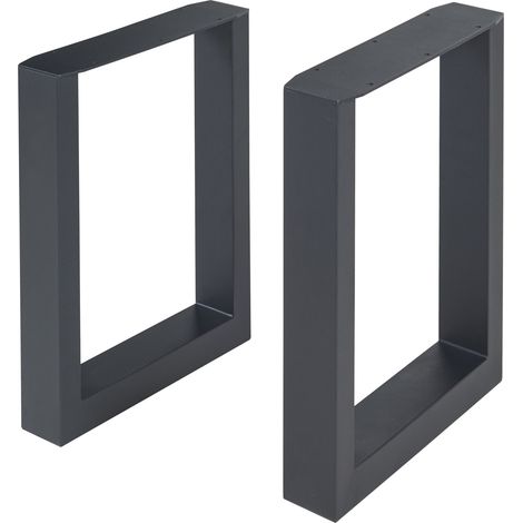 Lot de 2 pieds de table meuble moderne design original DIY acier 43 x 30 cm noir