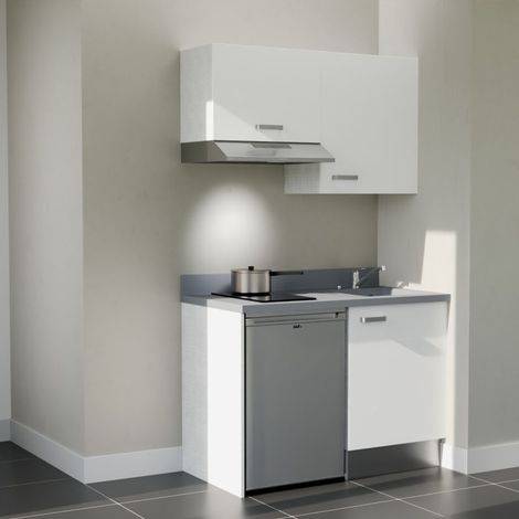 Kochnischen K01L - 120 cm - weiß - Cromo - Spüle rechts + Haushaltsgeräte Edelstahl (1/5)