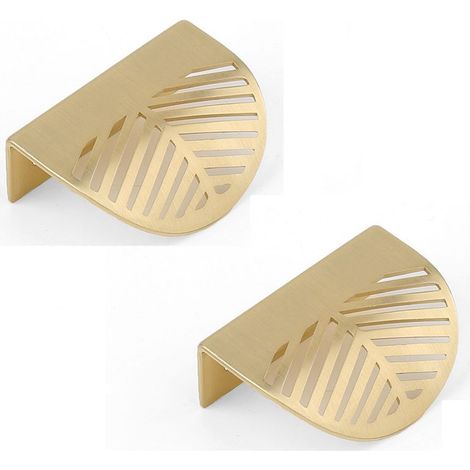 2pcs (60mm) Gold Leaf Shape Drawer Handle Brass Furniture Door Handle Cabinet Cupboard Door Handle (1/4)