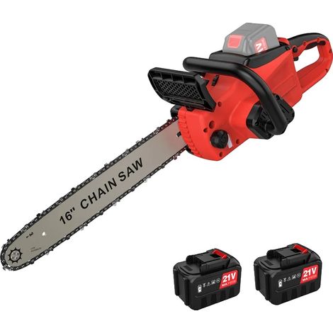 Scie Électrique, Moteur Sans Balais, Injection Automatique d'Huile, Avec 2 batteries, 16 pouces (1/2)