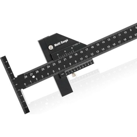 Marking Ruler, Stainless Steel T Type Hole Ruler Miter Angle Ruler Ruler Woodworking Ruler Scribing Ruler Aluminum Alloy T Type Scriber Measure Carpentry Marking Gauge DIY (1/5)