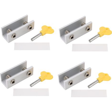 Verrouillage de Fenêtre Sécurisé Stopper Réglable pour la sécurité Coulissante avec clé, pour la Pépinière à Domicile, en Aluminium en Acier Inoxydable 4 Ensemble (1/5)