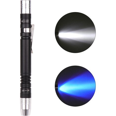 Linterna Ultravioleta MINKUROW Para Lámpara De Prueba De Antorcha Ultravioleta Blanca 395nm Mini Linterna Uv 2 En 1 Led Uv Blacklight 2 Fuente De Luz (1/5)