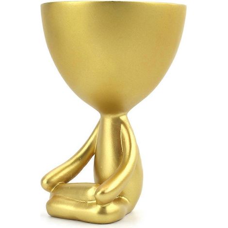 Sukkulente im Topf, abstrakte Vase in Form menschlicher Kunst, Bürodekoration, modernes Design-Blumengefäß für Sukkulenten.